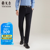 雅戈尔（YOUNGOR）休闲裤男DP棉免烫不易皱裤子自然垂顺易打理新品 VCDP329979AWA黑色 34 84A