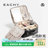 EACHYLED灯镜子化妆箱女25新款大容量化妆包外出旅行便携收纳箱-朗姆黑