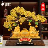 匠驴貔貅聚宝盆发财树摆件乔迁开业礼物客厅酒柜店铺收银台装饰工艺品 【顺丰包邮】中号 长39宽14.5高35厘米