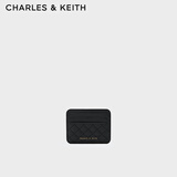 CHARLES&KEITH女士绗缝菱格迷你卡包钱包生日七夕礼物送女友CK6-50680926 Black黑色 6个