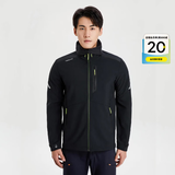 迪卡侬（DECATHLON）软壳衣男上衣男软壳外套抓绒加厚保暖防泼水防风男士夹克 【男士】经典黑 XXL