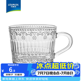 乐唯诗 玻璃杯家用牛奶杯果汁杯高颜值水杯简约茶杯饮料杯子 浮雕早餐杯-430ml1只