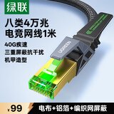 绿联八类纯铜网线 CAT8类4万兆屏蔽疾速网络宽带成品跳线 适用ROG电脑竞技游戏笔记本 加厚编织1.5米
