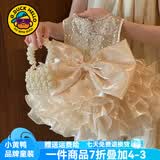 G.duck公主裙女童连衣裙夏季儿童周岁生日礼服洋气高级女宝宝蓬蓬蛋糕裙 香槟色 90 尺码1~2岁【 80-90cm】cm