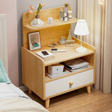 尋巧（SPERMEK） 床头柜简约床边柜多层抽屉柜简易小床头柜卧室储物收纳柜子 【单抽】田园橡木色+白抽40CM