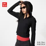 优衣库AIRism高弹力防紫外线拉链连帽开衫女装实测UPF100+483281 09 黑色 S