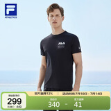 FILA 斐乐官方男子短袖T恤夏季基础简约圆领运动针织短袖衫