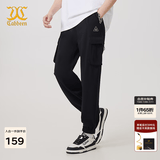 卡宾（CABBEEN）【轻薄工装】休闲裤男2024夏季新款宽松黑色潮牌束脚抽绳卫裤 煤黑色01 2XL 185/54
