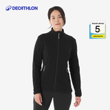 迪卡侬（DECATHLON）保暖户外抓绒衣外套男女运动宽松秋摇粒绒外套冲锋衣内胆 女款-全拉链- 黑色 2XL