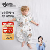 贝肽斯婴儿睡袋夏季竹棉纱布宝宝睡衣分腿儿童防踢被睡袋前2后2灵鹿 M