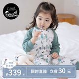 nest designs婴儿睡袋婴幼儿竹棉纱布宝宝睡袋用品分腿防踢被四季通用四层双层 林间小路-六层（建议室温20-24℃） 120码(建议身高110-120cm)年龄5-6岁