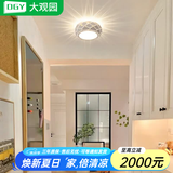 大观园（DGY） 走廊过道吸顶灯简约入户玄关灯具创意led阳台吸顶灯中山灯具O125 1665-暗装22*8cm-三色变光