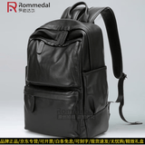 罗梅达尔（Rommedal）商务双肩包男大容量男士背包16寸头层牛皮男士双肩包电脑包旅行包 大号黑色-高45*宽31*厚15cm【可装16寸电脑】