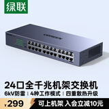 绿联24口全千兆交换机 企业级交换器 可上机架工程监控网络分线器网线分流器VLAN划分钢壳35374