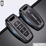 驰界适用于哈弗h6coupe钥匙套第三代m6/h2s大狗f5长城哈佛f7x钥匙壳哈 半包款-枪色-金属扣