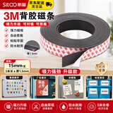 斯图软磁条贴磁铁贴片纱窗门帘磁吸条3M胶磁力贴长条吸铁石教学办公磁铁条橡胶磁性贴