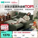 林氏家居沙发客厅2026新款小户型可拆洗折叠沙发床一体两用折叠床G064 【12防猫抓布】清荷绿|沙发床 1.55m