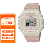 卡西欧（CASIO）手表复古小方块防水学生运动电子表男女电子手表礼物W-218HC-4A2