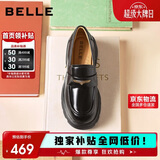 百丽海鸥乐福鞋女厚底英伦小皮鞋春夏通勤单鞋JD007CM5 黑色-亮面 36