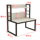 思臣床上书桌上铺悬空大号懒人桌加大学生电脑桌宿舍小桌子床头写字桌 黑架白色板/半封 长80宽50*高90