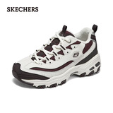 斯凯奇（Skechers）黑白金加绒老爹鞋女厚底增高百搭舒适保暖运动鞋