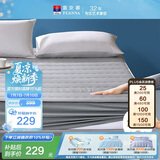 富安娜床垫保护垫纯棉抗菌加厚褥子可水洗床罩防滑床垫保护套蓝1.5米床