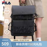 FILA黑武士|斐乐官方男士背包双肩包防泼水老花轻便大容量电脑包 正黑色-BK XS