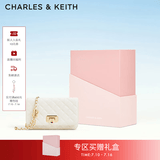 CHARLES&KEITH经典菱格链条小方单肩斜挎包包女包生日礼物送女友CK2-70160131 Cream奶白色 小包
