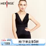 MERRIGE美人计塑身衣女收腹提臀束腰海藻衣连体内衣 优雅雅黑 3XL (建议体重125-135斤)