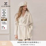 香影双面呢羊毛大衣女2025冬季新款呢子中长款高级感白色毛呢外套 米白 S 155/80A/85-95斤