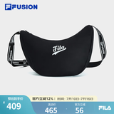 FILA FUSION斐乐潮牌情侣款挎包秋款饺子包单肩包斜挎包包 深黑-BK XS