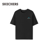 斯凯奇（Skechers）七夕情人节礼物短袖夏季男女同款针织舒适短袖衫百搭L225U117