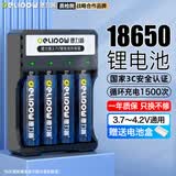 德力普（Delipow）18650锂电池3.7V-4.2V尖头5550mWh充电电池配四槽智能充电器强光手电筒专用/头灯/航模/小风扇等