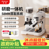 客浦CP290咖啡机意式浓缩全半自动家用小型蒸汽打奶泡办公室带研磨一体机20Bar冷热双萃 米白色（冷萃版） 米白色