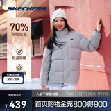 斯凯奇2025冬季保暖时尚百搭男女同款羽绒外套P423U038