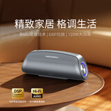 BOGASING 【TOP榜】G7Pro蓝牙音箱重低音炮便携式户外k歌麦克风话筒无线家庭ktv音响套装桌面音响宝格声 银河灰【单音箱-听歌版】 HiFi音质+120W大功率+20000毫安