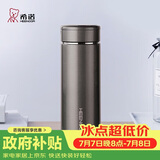 希诺保温杯男304不锈钢水杯大容量车载过滤茶杯子XN-7601灰色 420mL