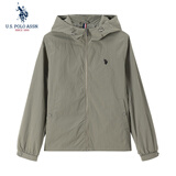U.S. POLO ASSN.外套男春秋季连帽休闲夹克男士高端户外防风防水运动上衣父亲节
