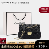 CinvaiKrose【蔡卓妍同款】小c&k包包女包2026新款斜挎包女单肩包菱格链条包 黑色生日礼物送老婆