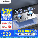 迅达（XUNDA）燃气灶天然气灶家用双灶具台嵌两用5.0KW旋流火灶不锈钢面板一级能效 Q1SA-天然气