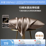水星家纺枕套真丝枕套100%桑蚕丝枕头套19姆米真丝枕芯套单只装48x74cm咖
