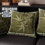 慢说抱枕高级感可拆洗靠枕床上靠背腰夹腿办公室含枕芯栖竹绿45x45