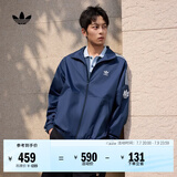 adidas宽松日常舒适运动夹克外套男女春季新款阿迪达斯官方三叶草   深靛蓝（推荐选大一码)   L