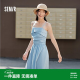 森马（Semir）连衣裙女简约度假风吊带裙2025夏法式收腰高级感长裙107425114040