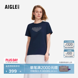 AIGLE艾高轻奢短袖T恤春夏经典款DFT户外速干透汽上衣抗菌女 帝国深蓝 AT491 S (160/84A)