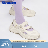 斐乐（FILA）FUSION斐乐玛丽珍凉鞋女鞋凉拖魔术贴海螺沙滩鞋 古白色/燕麦色-AO 39