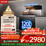 优盟（UM）集成灶一体式750mm小户型家用大吸力侧吸下排自清洁小尺寸抽油烟机燃气灶套装天然气JJZT-UJ257