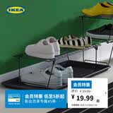 宜家（IKEA）GREJIG格雷伊格门厅收纳鞋架壁挂储物袋墙面网格挂杆玄关置物架 【新品】灰色鞋架58x27x17cm