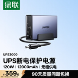 绿联NAS私有云智能UPS不间断电源 12000毫安120W家庭存储断电保护器 US3000自动识别关机硬盘保护