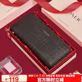 金狐狸（FOXER）牛皮女士钱包大容量短款卡包钱票夹手拿包零钱包轻奢女友生日礼物